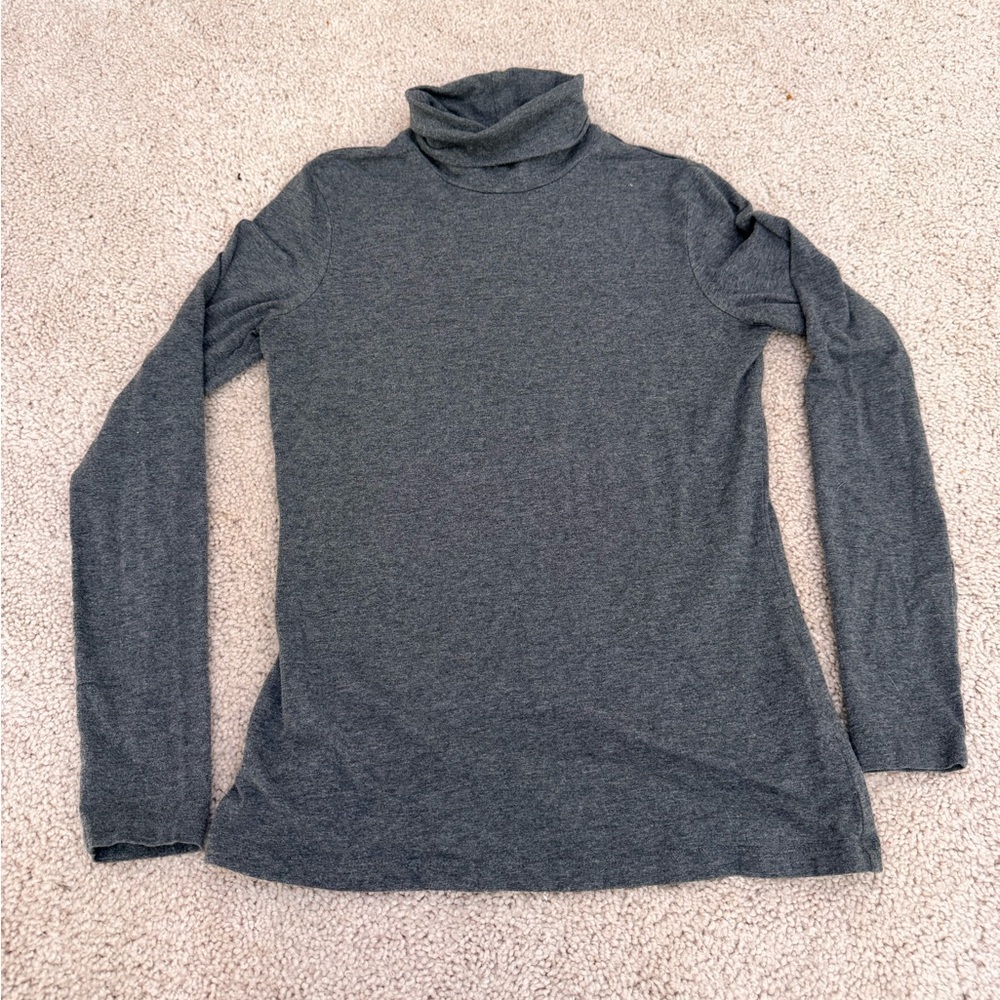 Lands' End Gray Turtleneck Long Sleeve Top